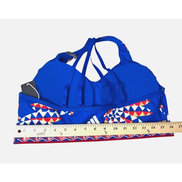 Adidas X Farm Rio Medium-Support Blue Bra Plus Size Adjustable Straps 2X - Picture 6 of 10